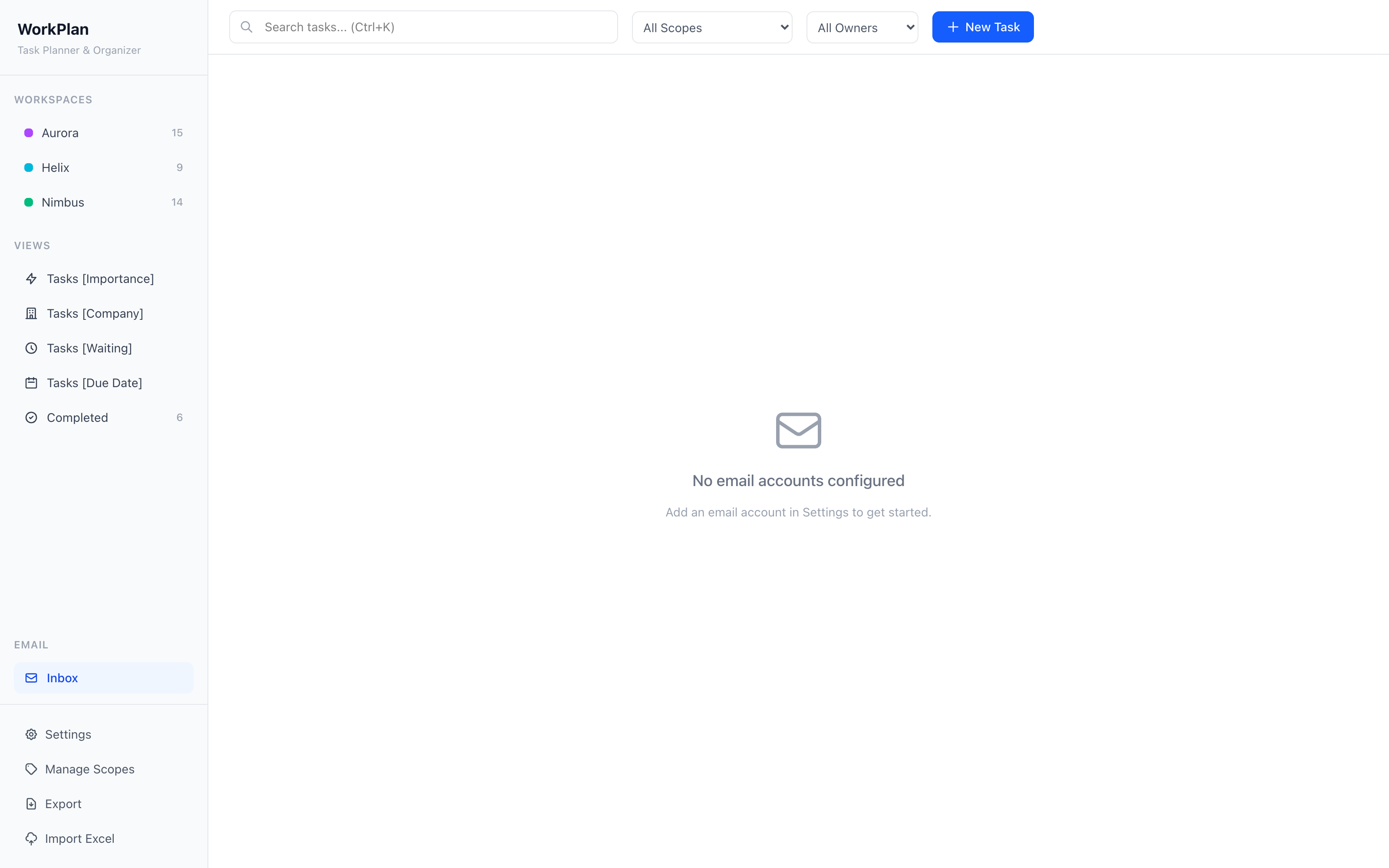 Inbox view empty state